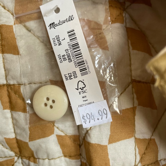 Madewell Quilted Women’s Jacket in Mustard - Picture 2 of 5